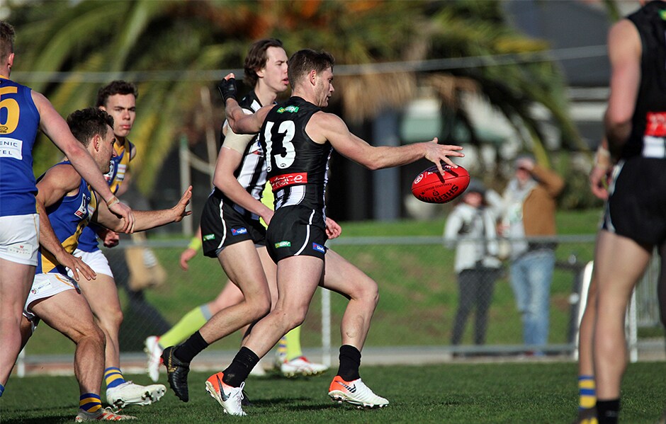 190713_940_Adams.jpg Taylor Adams returned to form in the VFL against Williamstown. Photo: Shane Barrie - Collingwood Magpies,VFL